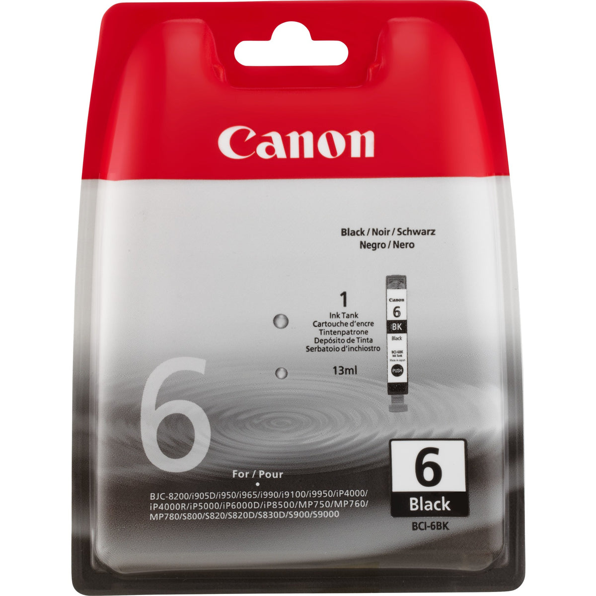 Cartucho de tinta Canon BCI-6BK negro original 4705A002