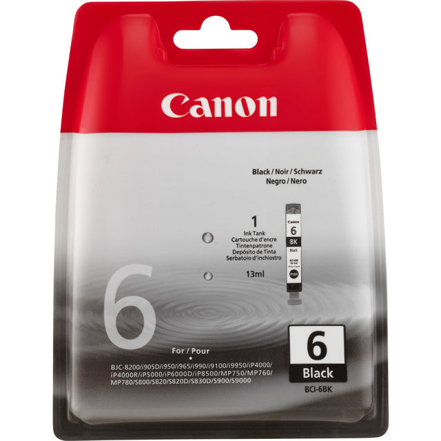 Cartucho de tinta Canon BCI-6BK negro original 4705A002