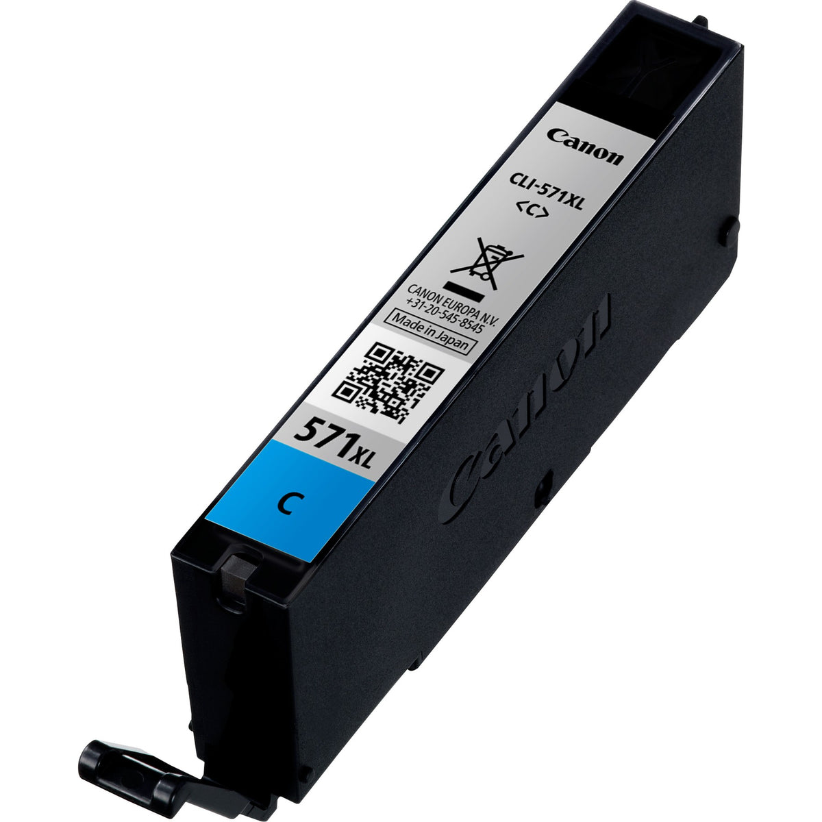 Cartucho de tinta Canon CLI-571XL cian original.