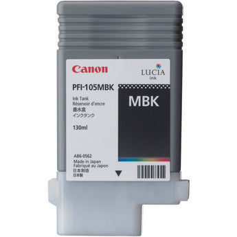Cartucho de tinta Canon PFI-105MBK negro mate original.