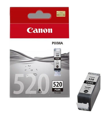 Cartucho de tinta Canon PGI-520BK negro original.