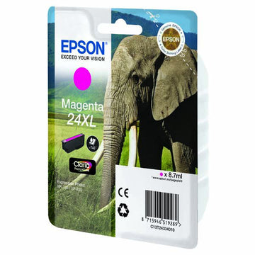 Cartucho de tinta Epson 24XL magenta original.