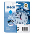 Cartucho de tinta Epson 27XL cian original.
