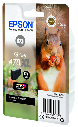 Vista 4 del cartucho de tinta Epson 478XL gris original.