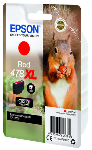 Vista 4 del cartucho de tinta Epson 478XL rojo original.