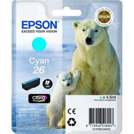 Cartucho de tinta Epson C13T26124022 cian original