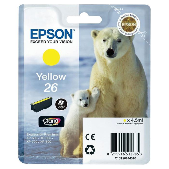 Cartucho de tinta Epson C13T26144022 amarillo original