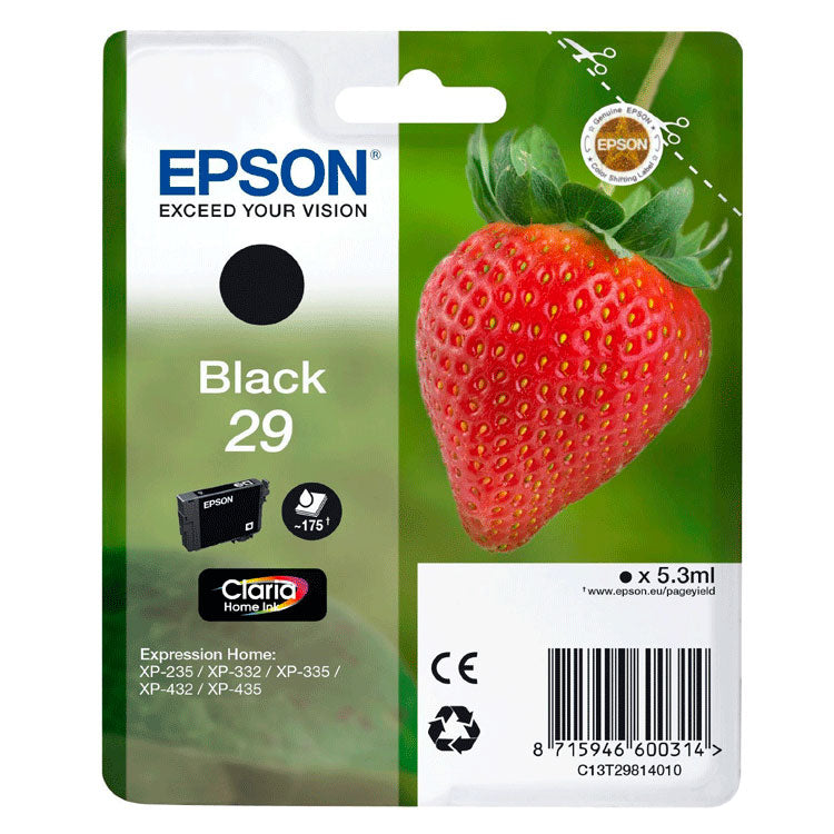 Cartucho de tinta Epson C13T29814022 negro original