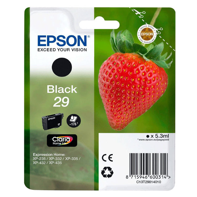 Cartucho de tinta Epson C13T29814022 negro original
