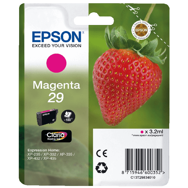 Cartucho de tinta Epson C13T29834022 magenta original