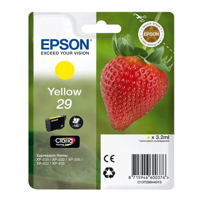 Cartucho de tinta Epson C13T29844022 amarillo original