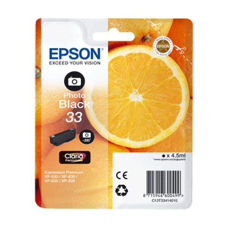 Cartucho de tinta Epson C13T33414022 negro foto original