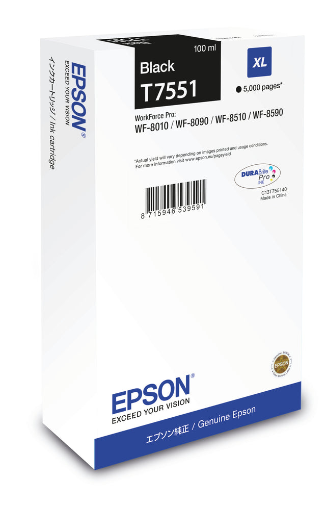 Cartucho de tinta Epson C13T75514N negro original
