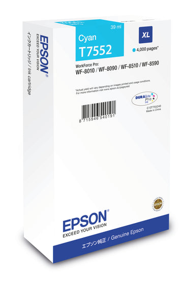 Cartucho de tinta Epson C13T75524N cian original