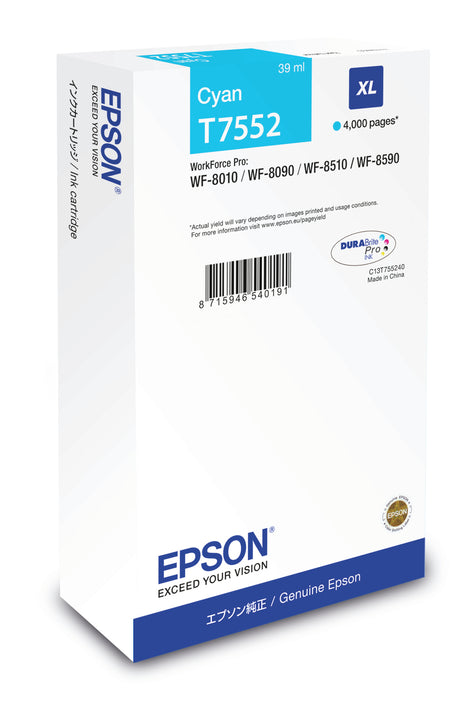 Cartucho de tinta Epson C13T75524N cian original