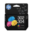 Cartucho de tinta HP 302/304 tricolor original.