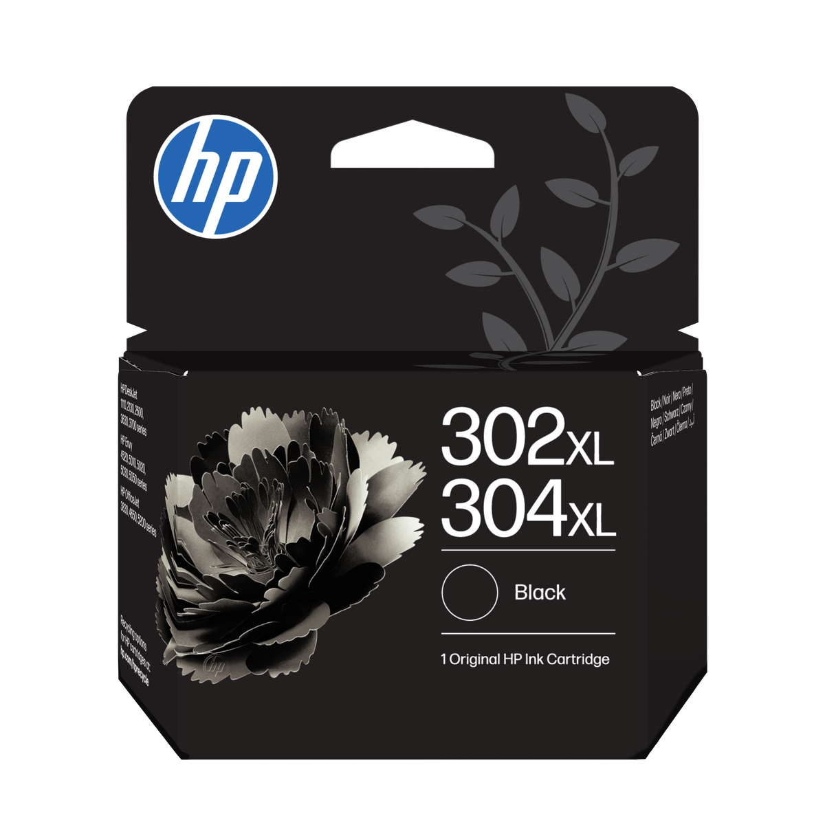 Cartucho de tinta HP 302XL/304XL negro original.