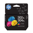 Cartucho de tinta HP 302XL/304XL tricolor original.