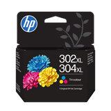 Cartucho de tinta HP 302XL/304XL tricolor original.