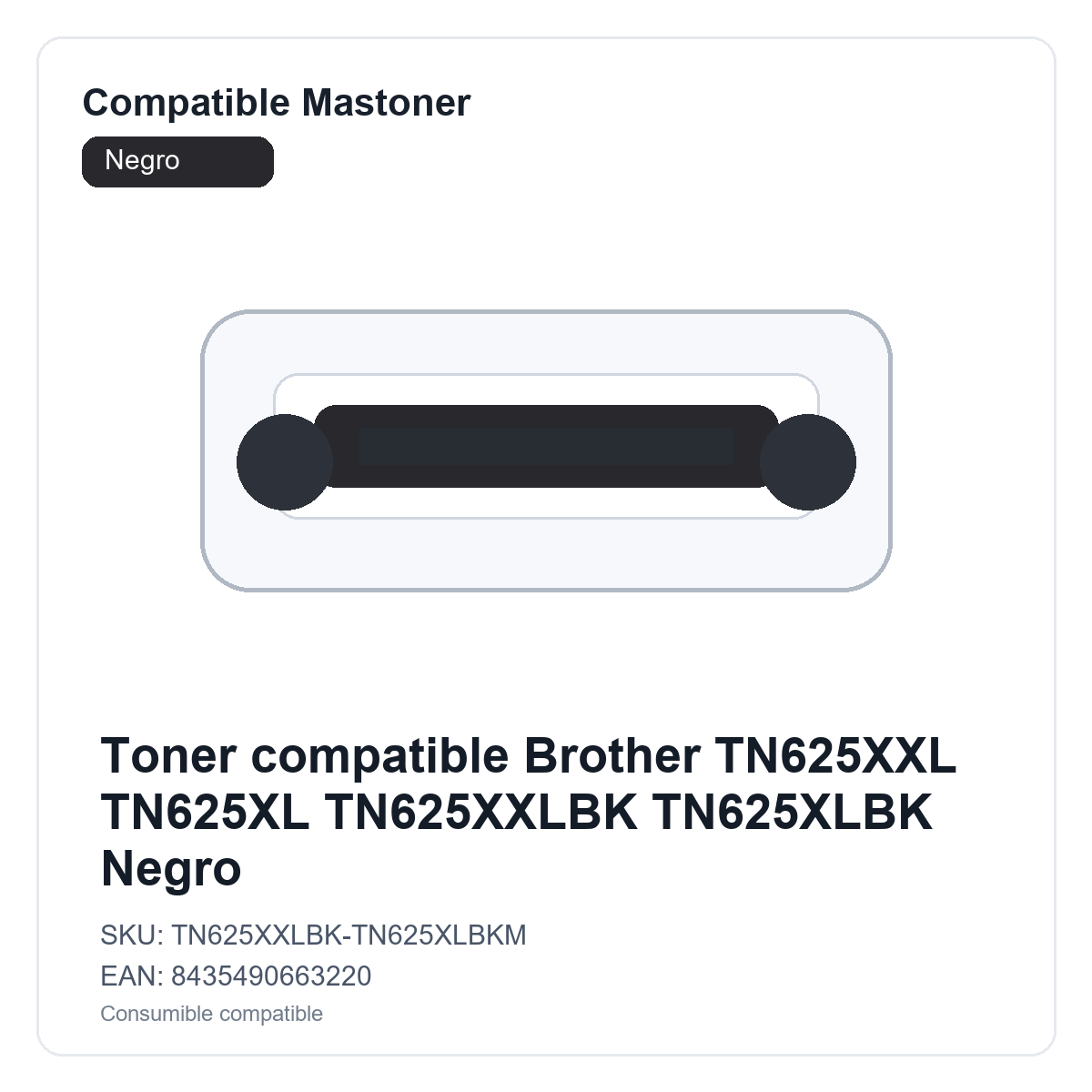 Toner compatible Brother TN625XXL TN625XL TN625XXLBK TN625XLBK Negro