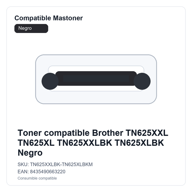 Toner compatible Brother TN625XXL TN625XL TN625XXLBK TN625XLBK Negro