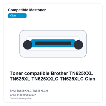 Toner compatible Brother TN625XXL TN625XL TN625XXLC TN625XLC Cian