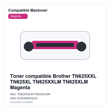 Toner compatible Brother TN625XXL TN625XL TN625XXLM TN625XLM Magenta
