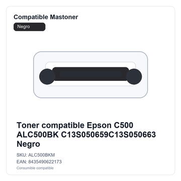Toner compatible Epson C500 ALC500BK C13S050659C13S050663 Negro