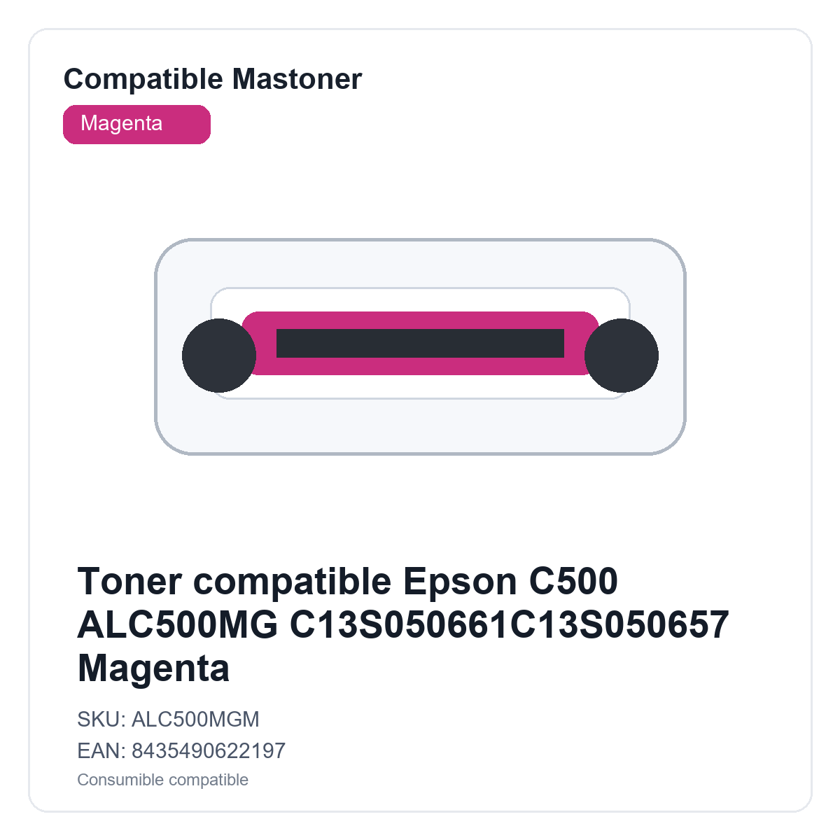 Toner compatible Epson C500 ALC500MG C13S050661C13S050657 Magenta
