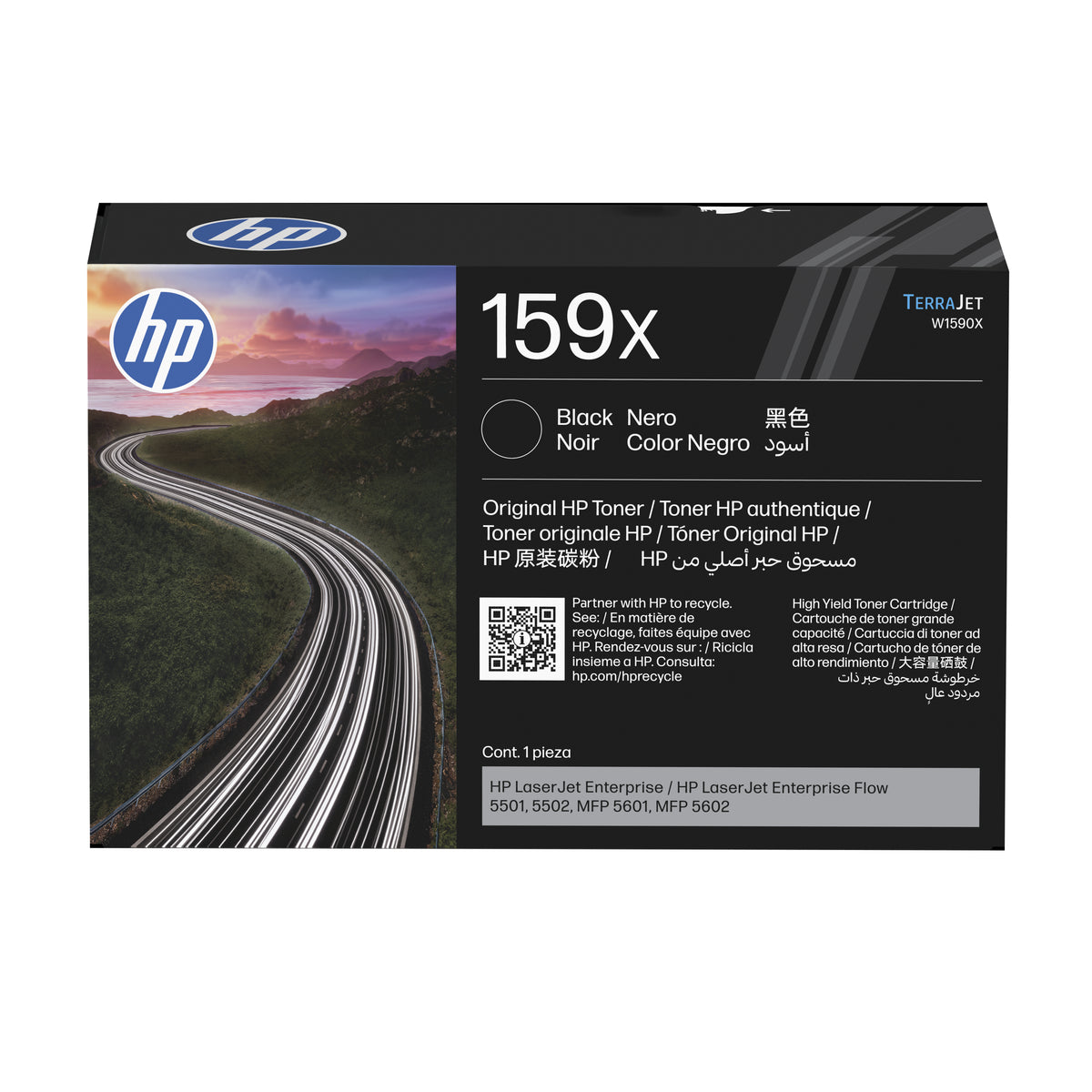 Tóner HP 159X negro original de alta capacidad W1590X